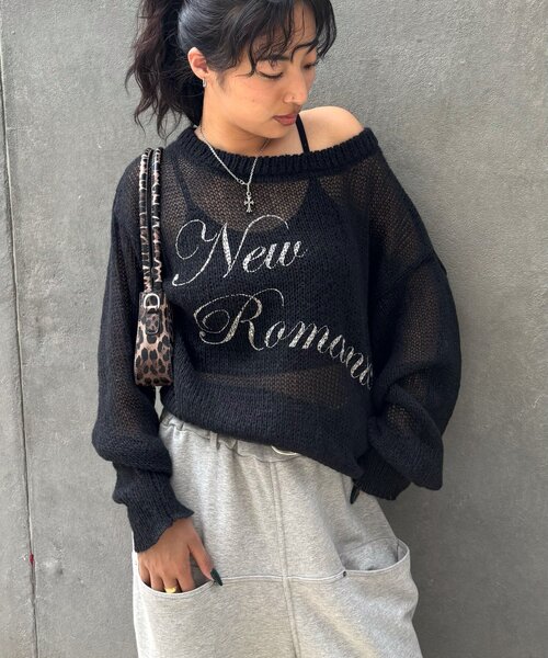 WHO'S WHO gallery（フーズフーギャラリー）の「シアーロゴニット（Tシャツ/カットソー・レディース・ブラック/グレー/ブラウン・FREE）」の20枚目の写真