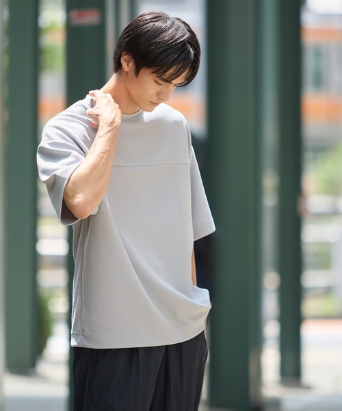 coca(coca)(コカ)の「エンボスフットボールTシャツ(Tシャツ/カットソー・メンズ・ライトグレー/ブラック・XL/M/L)」の9枚目の写真