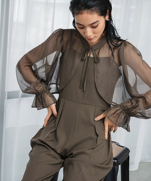 セール】マルチway シフォンボレロ オールインワン パンツドレス 2点