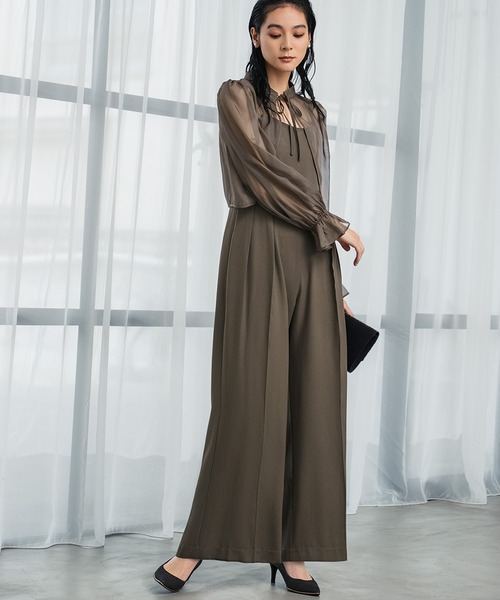 オケージョンオールインワン セール】マルチway シフォンボレロ オールインワン パンツドレス