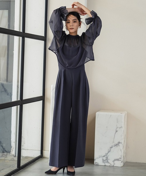 セール】マルチway シフォンボレロ オールインワン パンツドレス 2点