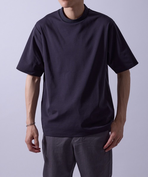 le cercle ADAM ET ROPE'(ルセルクルアダムエロペ)の「リブデザイン冷感ジャケットインナーTシャツ/接触冷感(Tシャツ/カットソー・メンズ・ホワイト/ブラック/チャコールグレー・LL/L/M/S)」の11枚目の写真