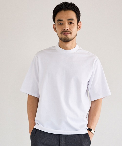 le cercle ADAM ET ROPE'(ルセルクルアダムエロペ)の「リブデザイン冷感ジャケットインナーTシャツ/接触冷感(Tシャツ/カットソー・メンズ・ホワイト/ブラック/チャコールグレー・LL/L/M/S)」の6枚目の写真