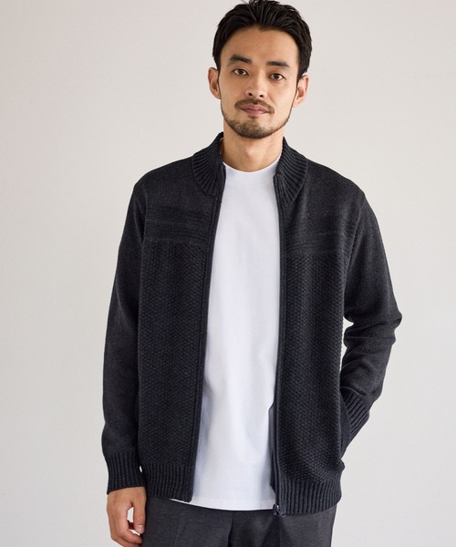 le cercle ADAM ET ROPE'(ルセルクルアダムエロペ)の「リブデザイン冷感ジャケットインナーTシャツ/接触冷感(Tシャツ/カットソー・メンズ・ホワイト/ブラック/チャコールグレー・LL/L/M/S)」の7枚目の写真