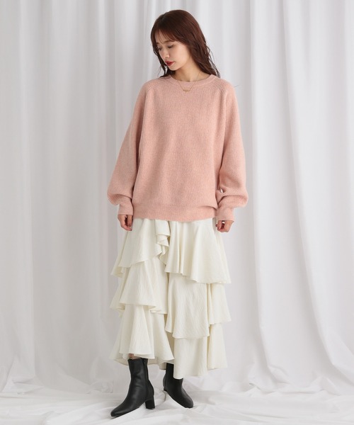 mysty woman(ミスティウーマン)の「アシメティアードスカート2 582501(スカート・レディース・オフホワイト/グレイッシュブルー/ブラック・FREE)」の5枚目の写真