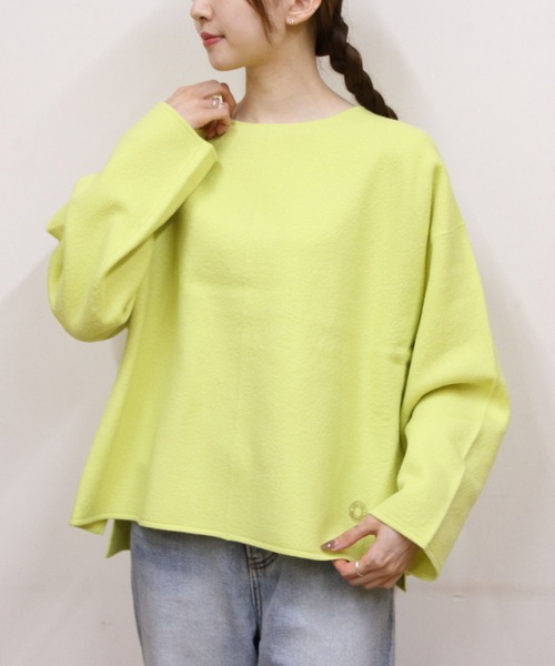 ORCIVAL（オーシバル）の「ORCIVAL/オーシバル　ウールジャージープルオーバー　WOOL JERSSEY PULLOVER　OR-D0128 KKW（ニット/セーター・レディース・ダークネイビー/アイボリー/イエロー・1）」の3枚目の写真