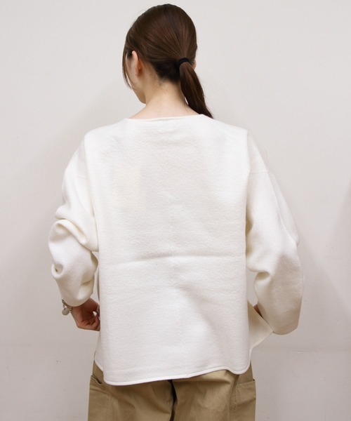 ORCIVAL（オーシバル）の「ORCIVAL/オーシバル　ウールジャージープルオーバー　WOOL JERSSEY PULLOVER　OR-D0128 KKW（ニット/セーター・レディース・ダークネイビー/アイボリー/イエロー・1）」の6枚目の写真