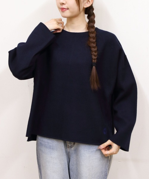 ORCIVAL（オーシバル）の「ORCIVAL/オーシバル　ウールジャージープルオーバー　WOOL JERSSEY PULLOVER　OR-D0128 KKW（ニット/セーター・レディース・ダークネイビー/アイボリー/イエロー・1）」の9枚目の写真