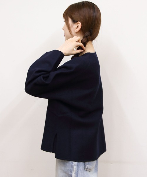 ORCIVAL（オーシバル）の「ORCIVAL/オーシバル　ウールジャージープルオーバー　WOOL JERSSEY PULLOVER　OR-D0128 KKW（ニット/セーター・レディース・ダークネイビー/アイボリー/イエロー・1）」の10枚目の写真