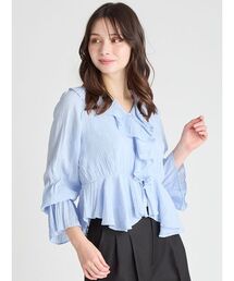 ペプラム」に該当するトップス（ブルー・ネイビー/青色系