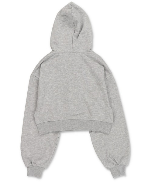 SPINNS（スピンズ）の「キラ盛れラインストーン☆彡Wジップショートパーカー/ラインストーン筆記体ロゴ（パーカー・レディース・ブラック/ピンク/杢グレー/オフホワイト・ONESIZE）」の7枚目の写真