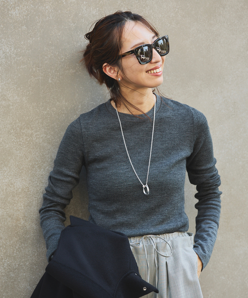 wool100 RIB クループルオーバー（Tシャツ/カットソー