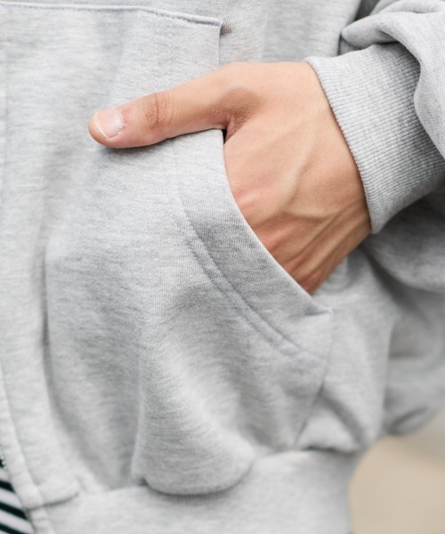 WEGO（ウィゴー）の「∴WEGO/【25年秋冬新作】バルーンBIGダブルZIPパーカー（パーカー・メンズ・杢グレー/ブラック系その他/ブラウン・MEDIUM/LARGE）」の11枚目の写真