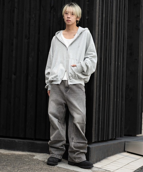 WEGO（ウィゴー）の「∴WEGO/バルーンBIGダブルZIPパーカー（パーカー・メンズ・杢グレー/ブラック系その他/ブラウン・MEDIUM/LARGE）」の15枚目の写真