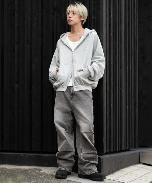 WEGO（ウィゴー）の「∴WEGO/バルーンBIGダブルZIPパーカー（パーカー・メンズ・杢グレー/ブラック系その他/ブラウン・MEDIUM/LARGE）」の14枚目の写真