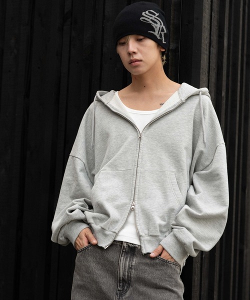 WEGO（ウィゴー）の「∴WEGO/バルーンBIGダブルZIPパーカー（パーカー・メンズ・杢グレー/ブラック系その他/ブラウン・MEDIUM/LARGE）」の12枚目の写真