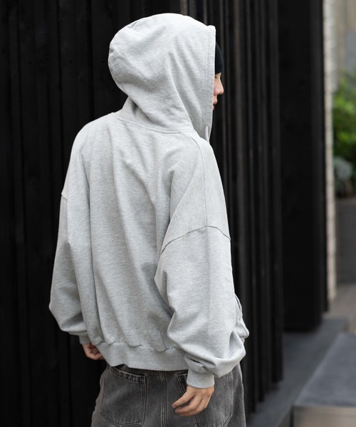 WEGO（ウィゴー）の「∴WEGO/バルーンBIGダブルZIPパーカー（パーカー・メンズ・杢グレー/ブラック系その他/ブラウン・MEDIUM/LARGE）」の9枚目の写真