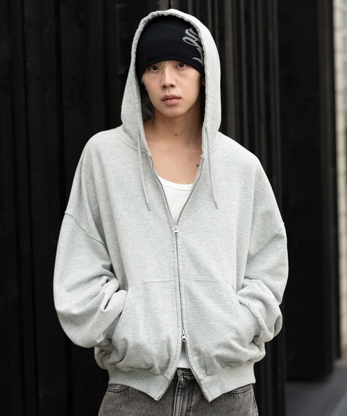 WEGO（ウィゴー）の「∴WEGO/バルーンBIGダブルZIPパーカー（パーカー・メンズ・杢グレー/ブラック系その他/ブラウン・MEDIUM/LARGE）」の8枚目の写真