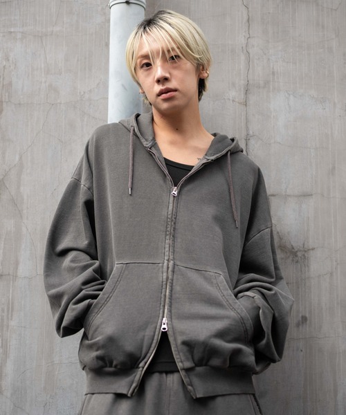 WEGO（ウィゴー）の「∴WEGO/バルーンBIGダブルZIPパーカー（パーカー・メンズ・杢グレー/ブラック系その他/ブラウン・MEDIUM/LARGE）」の6枚目の写真