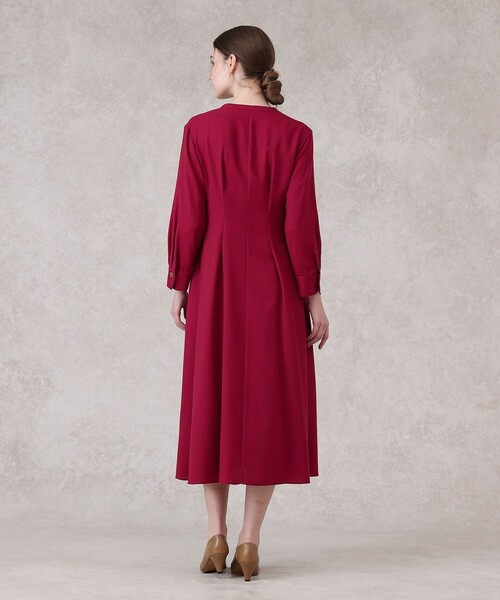 ウールジョーゼットフロントタック ワンピース（ワンピース）｜ANAYI