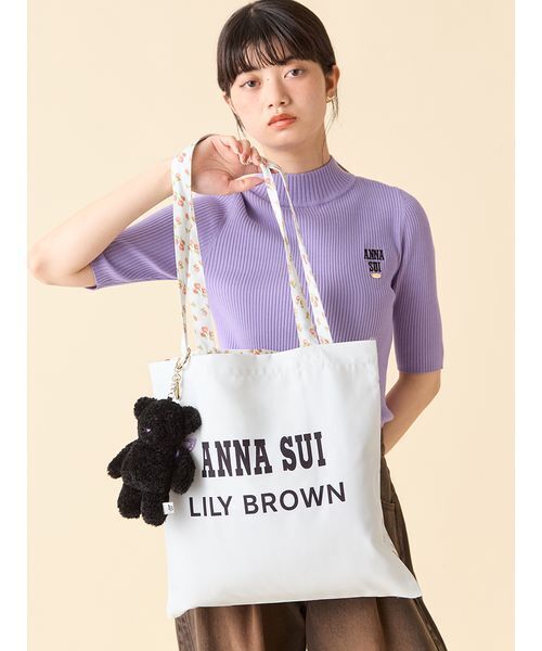 LILY BROWN（リリーブラウン）の「【LILY BROWN ×ANNA SUI】ロゴトートバック（トートバッグ・レディース・グリーン/ブラック/ライトブルー・F）」の6枚目の写真