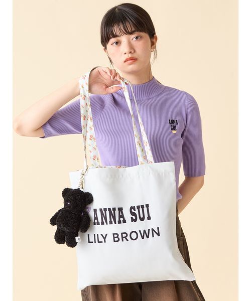 LILY BROWN（リリーブラウン）の「【LILY BROWN ×ANNA SUI】ロゴトートバック（トートバッグ・レディース・グリーン/ブラック/ライトブルー・F）」の16枚目の写真