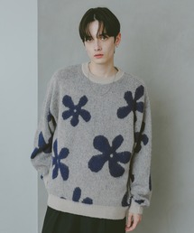 RAGEBLUE | Mohair Blend Shaggy Knit / モヘヤブレンド総柄ニット(ニット/セーター)