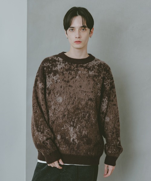 Mohair Blend Shaggy Knit / モヘヤブレンド総柄ニット（ニット