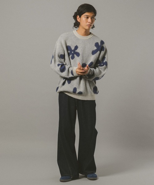 RAGEBLUE(レイジブルー)の「Mohair Blend Shaggy Knit / モヘヤブレンド総柄ニット(ニット/セーター・メンズ・ホワイト系その他/ブルー系その他/ブラック系その他/ブラック系その他2/ブラウン系その他・SMALL/MEDIUM/LARGE)」の7枚目の写真