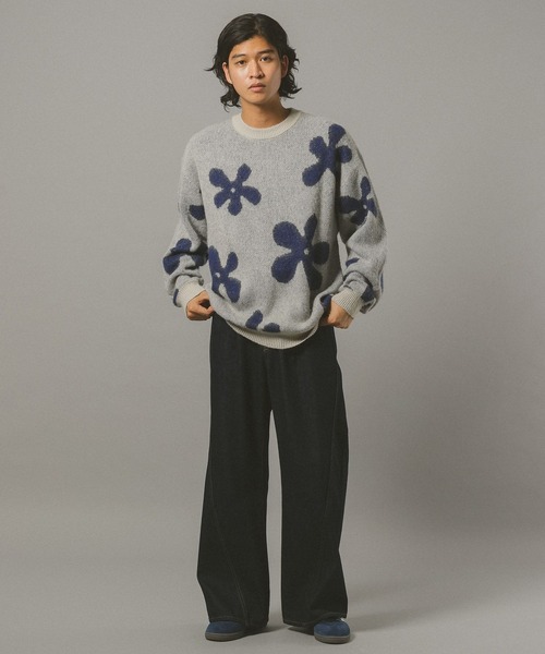 RAGEBLUE(レイジブルー)の「Mohair Blend Shaggy Knit / モヘヤブレンド総柄ニット(ニット/セーター・メンズ・ホワイト系その他/ブルー系その他/ブラック系その他/ブラック系その他2/ブラウン系その他・SMALL/MEDIUM/LARGE)」の8枚目の写真