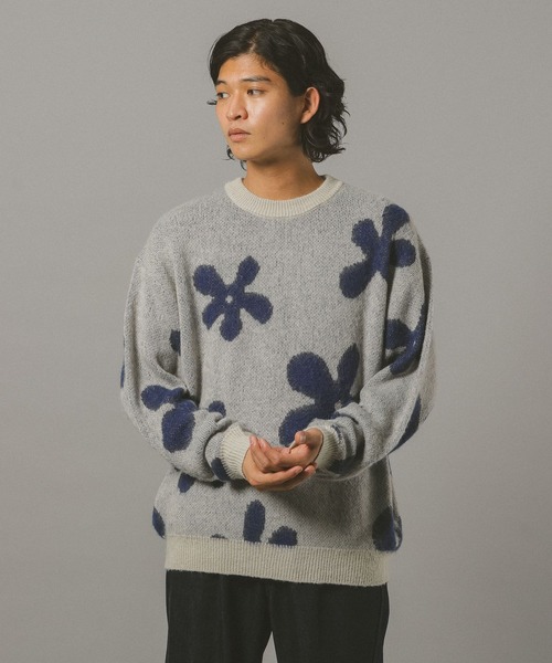 RAGEBLUE(レイジブルー)の「Mohair Blend Shaggy Knit / モヘヤブレンド総柄ニット(ニット/セーター・メンズ・ホワイト系その他/ブルー系その他/ブラック系その他/ブラック系その他2/ブラウン系その他・SMALL/MEDIUM/LARGE)」の9枚目の写真