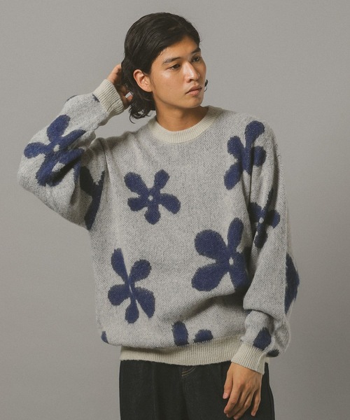 RAGEBLUE(レイジブルー)の「Mohair Blend Shaggy Knit / モヘヤブレンド総柄ニット(ニット/セーター・メンズ・ホワイト系その他/ブルー系その他/ブラック系その他/ブラック系その他2/ブラウン系その他・SMALL/MEDIUM/LARGE)」の10枚目の写真