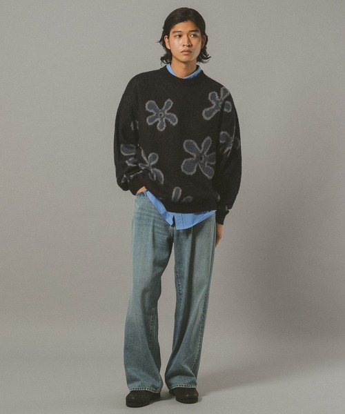 RAGEBLUE(レイジブルー)の「Mohair Blend Shaggy Knit / モヘヤブレンド総柄ニット(ニット/セーター・メンズ・ホワイト系その他/ブルー系その他/ブラック系その他/ブラック系その他2/ブラウン系その他・SMALL/MEDIUM/LARGE)」の14枚目の写真