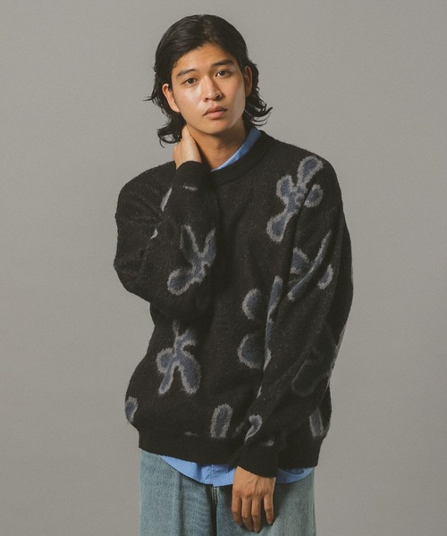 RAGEBLUE(レイジブルー)の「Mohair Blend Shaggy Knit / モヘヤブレンド総柄ニット(ニット/セーター・メンズ・ホワイト系その他/ブルー系その他/ブラック系その他/ブラック系その他2/ブラウン系その他・SMALL/MEDIUM/LARGE)」の16枚目の写真