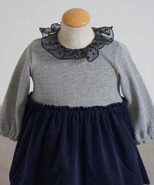 10mois(ディモワ)の「【10mois(ディモワ)】DOTフリルカラーボディオール 70・80cm(ロンパース・キッズ・ベージュ/ネイビー・70cm/80cm)」の13枚目の写真