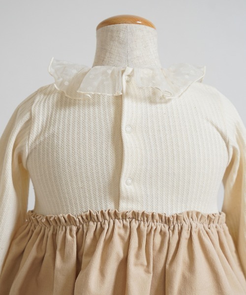 10mois(ディモワ)の「【10mois(ディモワ)】DOTフリルカラーボディオール 70・80cm(ロンパース・キッズ・ベージュ/ネイビー・70cm/80cm)」の11枚目の写真