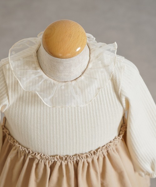 10mois(ディモワ)の「【10mois(ディモワ)】DOTフリルカラーボディオール 70・80cm(ロンパース・キッズ・ベージュ/ネイビー・70cm/80cm)」の8枚目の写真