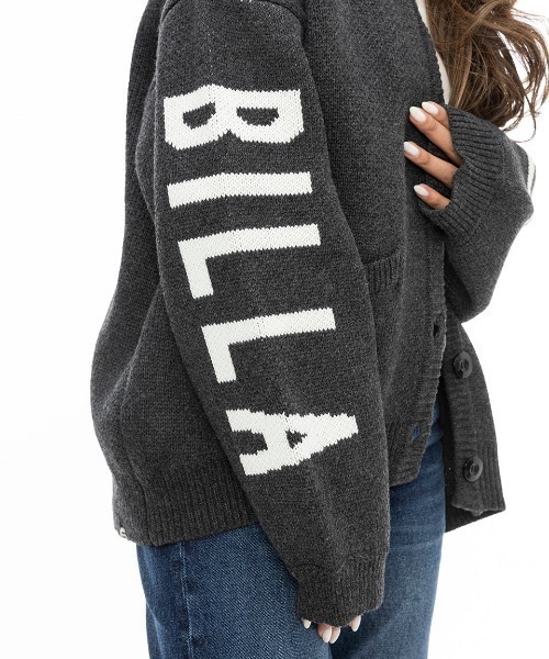 BILLABONG(ビラボン)の「【BILLABONG/ビラボン】24AW LOGO JACQUARD SWEATER/ジャガード織りカーディガン(カーディガン/ボレロ・レディース・ブラック/ブルー・MEDIUM)」の3枚目の写真
