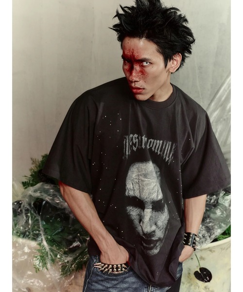 L.H.P（エルエイチピー）の「Aesir Studios/アースィアスタジオ/RHINESTONE T-SHIRT（Tシャツ/カットソー・レディース・ブラック・2/1）」の12枚目の写真