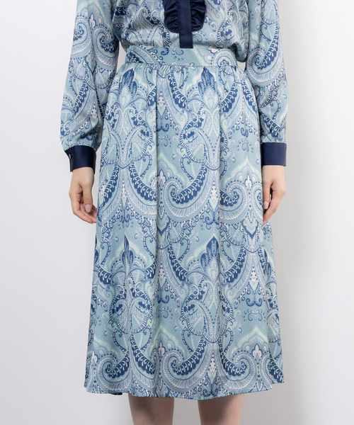 NARACAMICIE(ナラカミーチェ)の「【NARACAMICIE】【セットアップ対応】ペイズリー柄スカート(スカート・レディース・ピンク/グリーン・XL/M)」の3枚目の写真