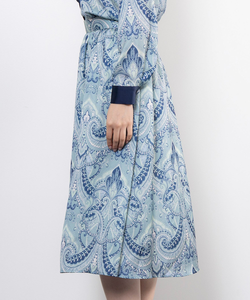 NARACAMICIE(ナラカミーチェ)の「【NARACAMICIE】【セットアップ対応】ペイズリー柄スカート(スカート・レディース・ピンク/グリーン・XL/M)」の4枚目の写真