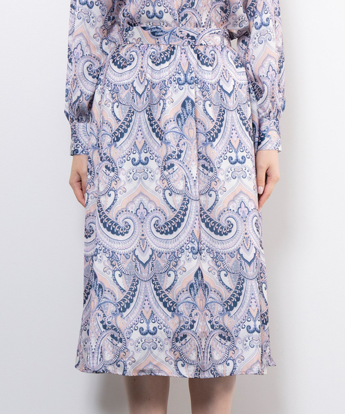 NARACAMICIE(ナラカミーチェ)の「【NARACAMICIE】【セットアップ対応】ペイズリー柄スカート(スカート・レディース・ピンク/グリーン・XL/M)」の10枚目の写真