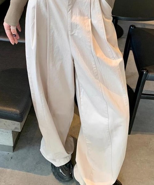 cammie(キャミー)の「ウエストタックルーズパンツ(その他パンツ・レディース・カーキ/アイボリー/ブラウン・M/L)」の7枚目の写真