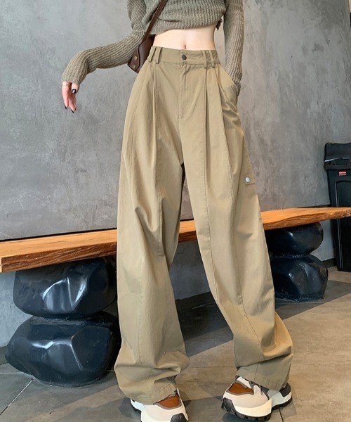 cammie(キャミー)の「ウエストタックルーズパンツ(その他パンツ・レディース・カーキ/アイボリー/ブラウン・M/L)」の10枚目の写真
