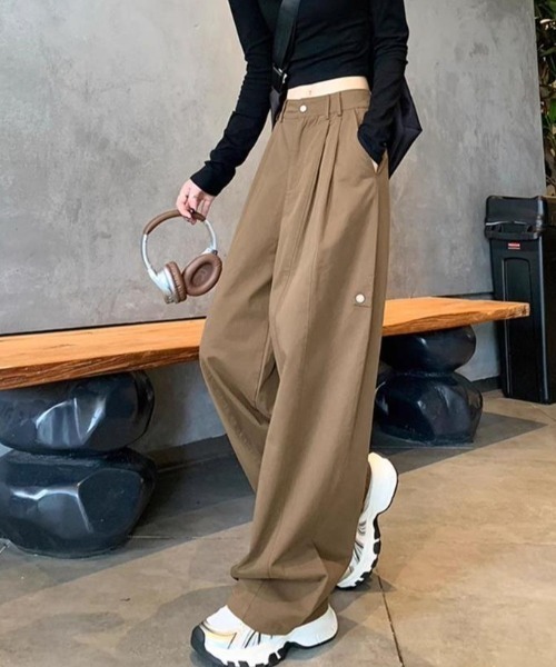 cammie(キャミー)の「ウエストタックルーズパンツ(その他パンツ・レディース・カーキ/アイボリー/ブラウン・M/L)」の14枚目の写真
