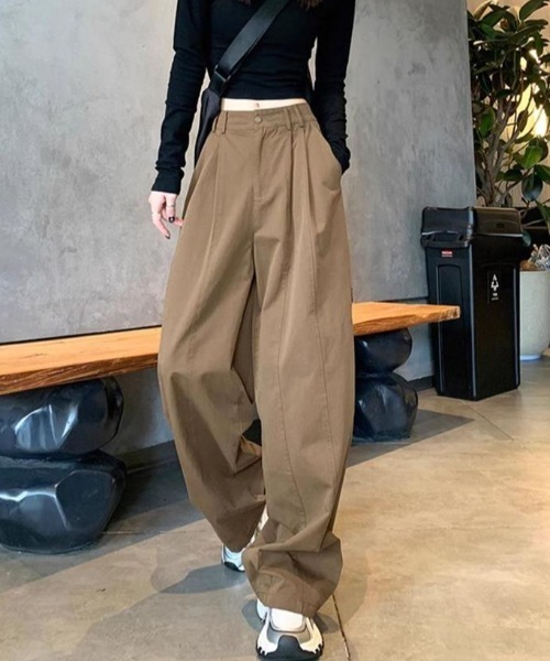 cammie(キャミー)の「ウエストタックルーズパンツ(その他パンツ・レディース・カーキ/アイボリー/ブラウン・M/L)」の13枚目の写真