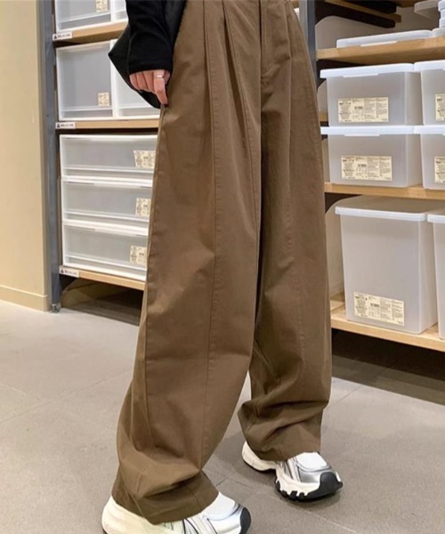 cammie(キャミー)の「ウエストタックルーズパンツ(その他パンツ・レディース・カーキ/アイボリー/ブラウン・M/L)」の15枚目の写真