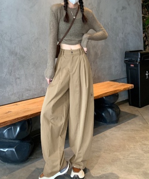 cammie(キャミー)の「ウエストタックルーズパンツ(その他パンツ・レディース・カーキ/アイボリー/ブラウン・M/L)」の16枚目の写真