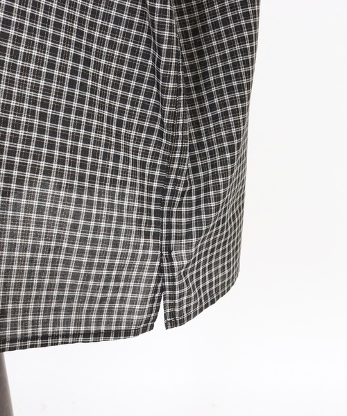 ADAM PATEK(アダムパテック)の「【ADAMPATEK/アダムパテック】small check wide shirt チェックシャツ(シャツ/ブラウス・レディース・ブラック/グリーン・1/2)」の14枚目の写真