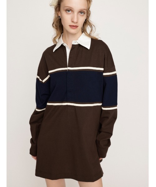 m*8様 SLY ラグビーシャツ ショートワンピース 秋服 冬服 限定展開】RUGBY SHIRT S/OP ラグビーシャツ ショートワンピース 秋服